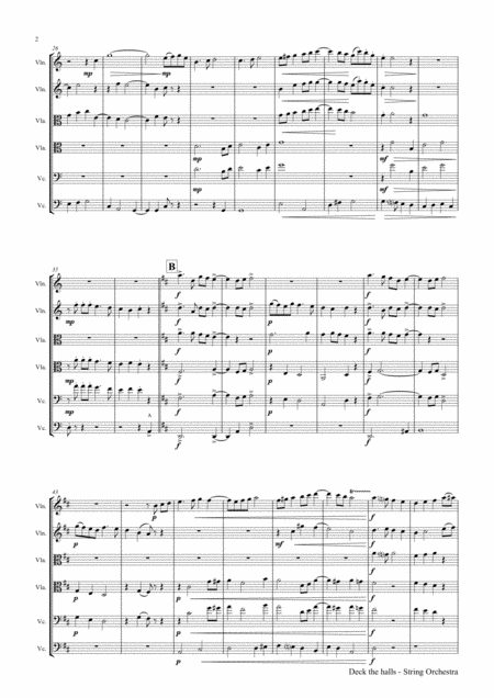 Deck The Halls Christmas Carol Polyphonic String Quintet Page 2