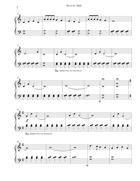 Deck The Halls Easy Piano Page 2