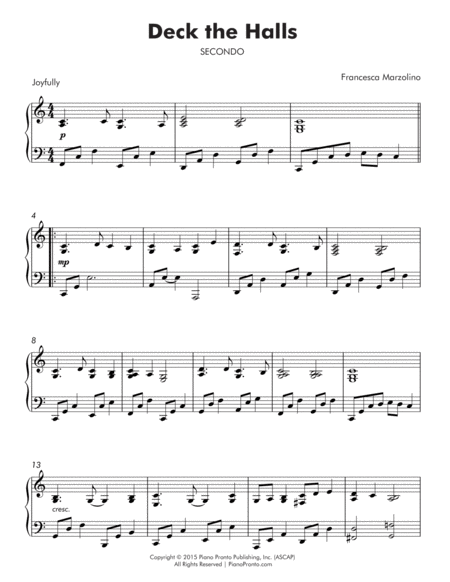 Deck The Halls Mixed Level Duet Page 2