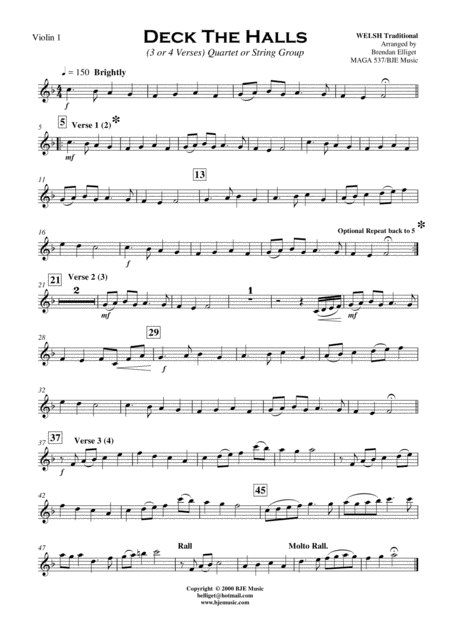 Deck The Halls String Quartet Or Group Score And Parts Pdf Page 2