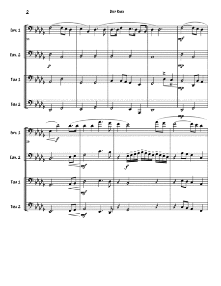 Deep River For Tuba Euphonium Ensemble Grade 3 Page 2