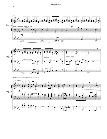 Deep River Organ Solo Page 2