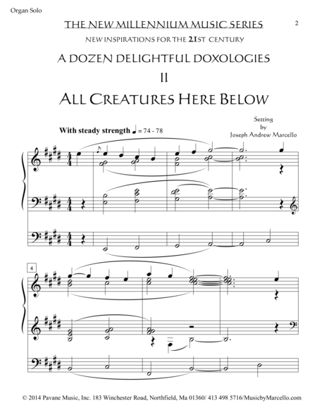 Delightful Doxology Ii All Creatures Here Below Organ E Page 2