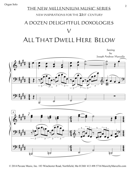 Delightful Doxology V All That Dwell Beneath The Skies Organ E Page 2