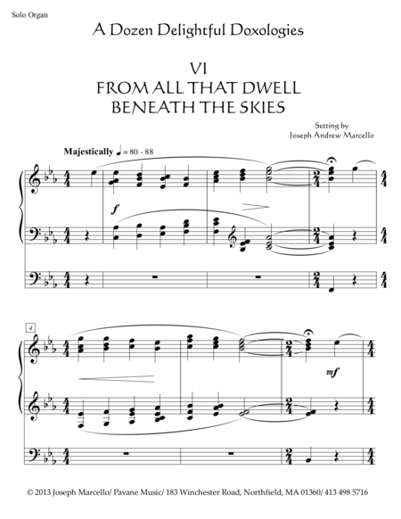 Delightful Doxology Vi From All That Dwell Beneath The Skies Organ Key Of Eb Page 2