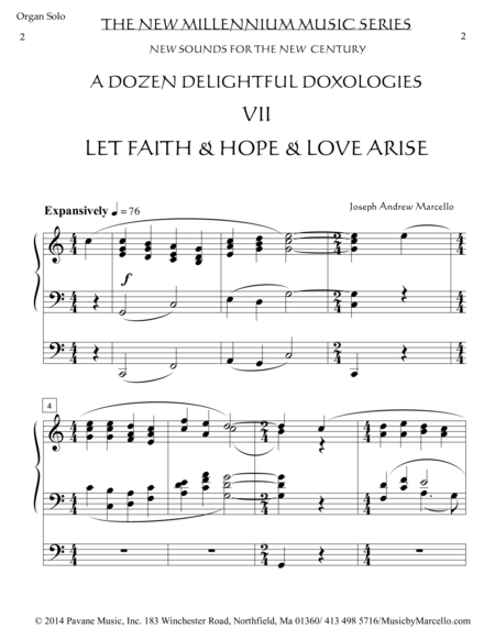 Delightful Doxology Vii Let Faith Hope Love Arise Organ D Page 2