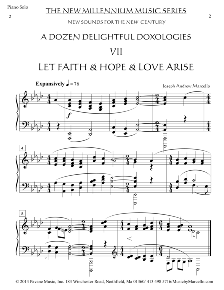 Delightful Doxology Vii Let Faith Hope Love Arise Piano Ab Page 2