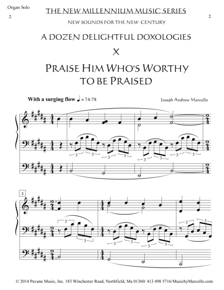 Delightful Doxology X Praise Him Whos Worthy To Be Praised Organ B Page 2