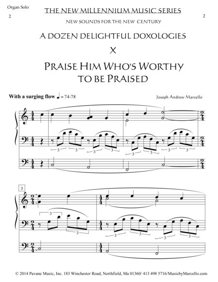 Delightful Doxology X Praise Him Whos Worthy To Be Praised Organ C Page 2