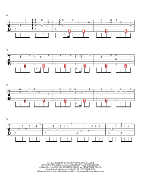 Demons Imagine Dragons Fingerstyle Guitar Page 2