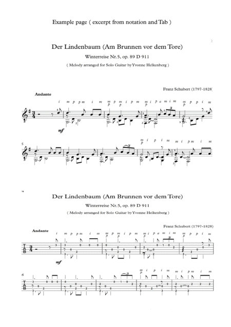 Der Lindenbaum Arranged For Solo Guitar In G Major Page 2