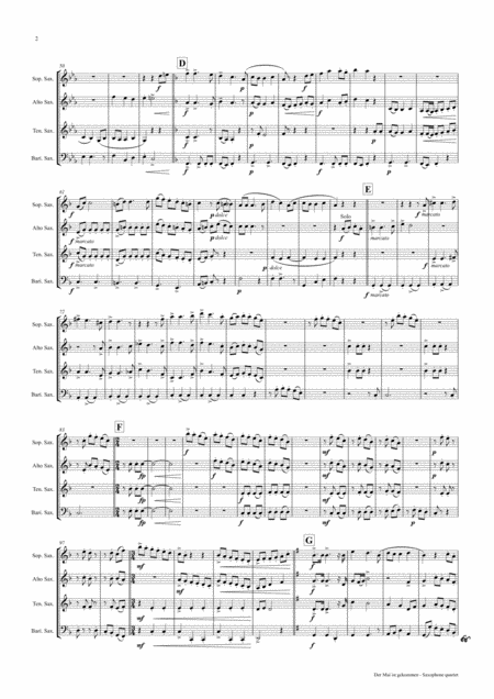 Der Mai Ist Gekommen German Folk Song Saxophone Quartet Page 2