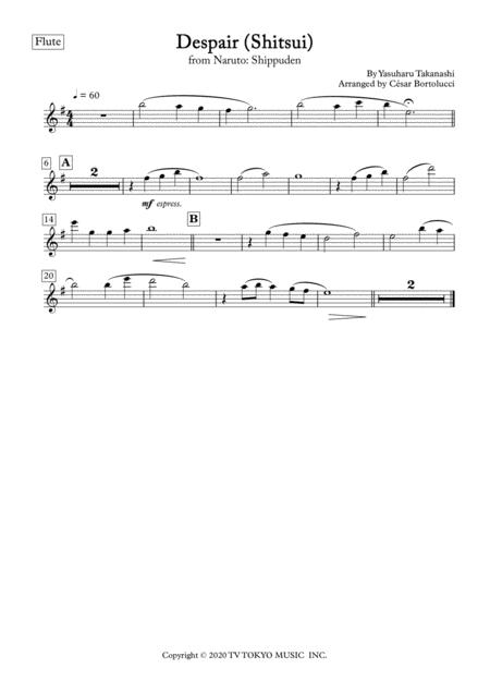 Despair Shitsui From Naruto For Flute And Piano Page 2