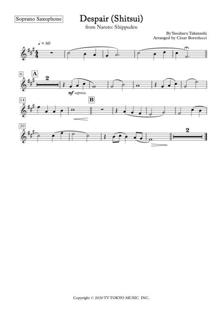Despair Shitsui From Naruto For Soprano Sax And Piano Page 2