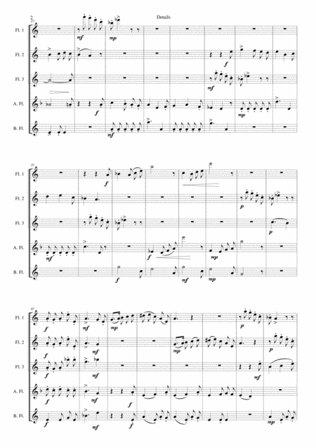 Details For Flute Quintet 3 C Flutes 1 Alto Flute 1 Bass Flute Page 2