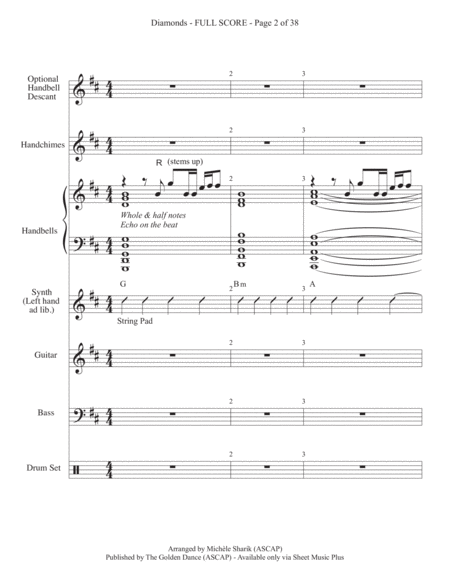 Diamonds 4 Or 6 Oct Handbells 3 Oct Chimes With Optional Rhythm Section Full Score Page 2