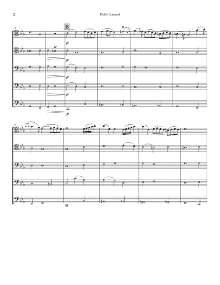 Didos Lament By Henry Purcell For Cello Quintet Page 2