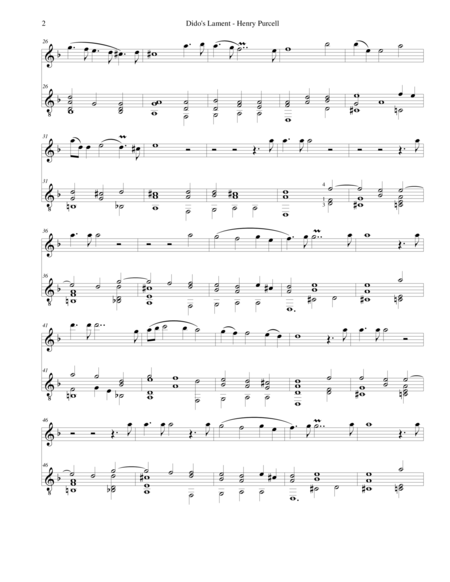 Didos Lament When I Am Laid In Earth Arranged For Flute And Guitar Page 2