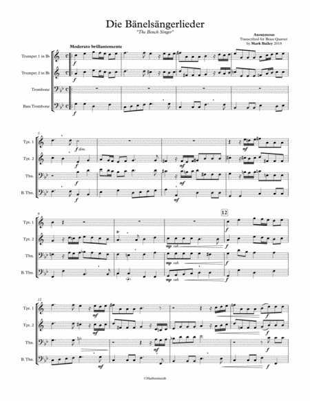 Die Bnelsngerlieder For Brass Quartet Page 2