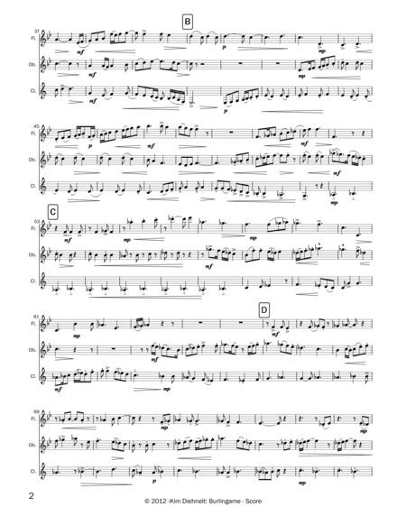 Diehnelt Burlingame For Wind Trio Score Page 2