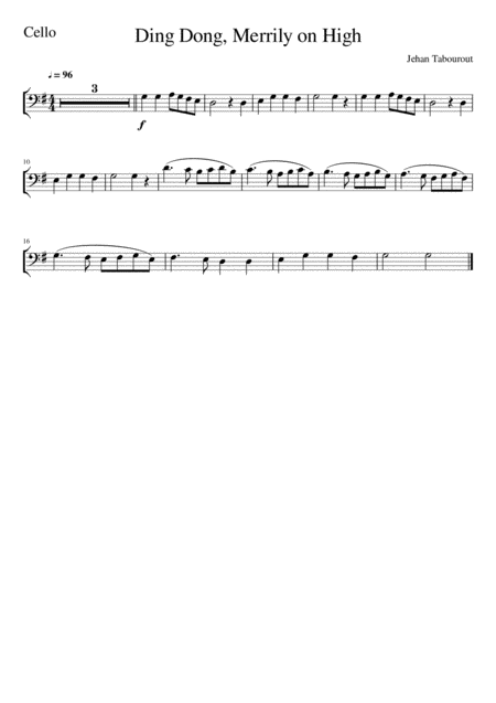 Ding Dong Merrily On High Cello Solo Page 2