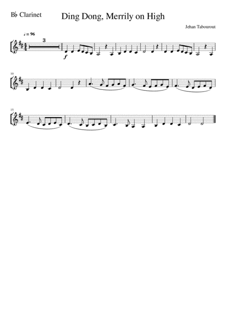 Ding Dong Merrily On High Clarinet Solo Page 2