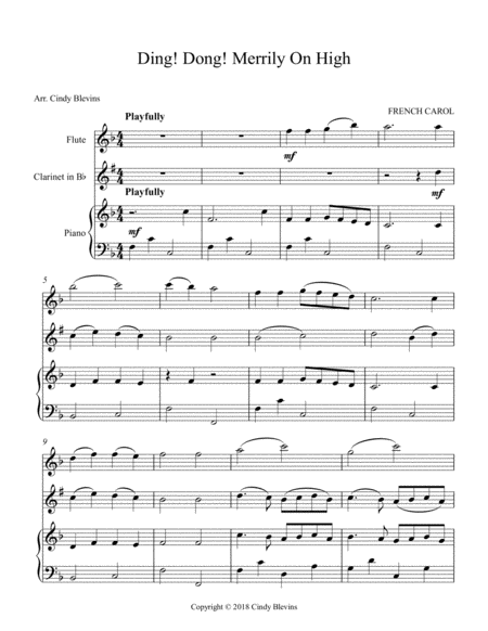 Ding Dong Merrily On High For Piano Flute And Clarinet Page 2