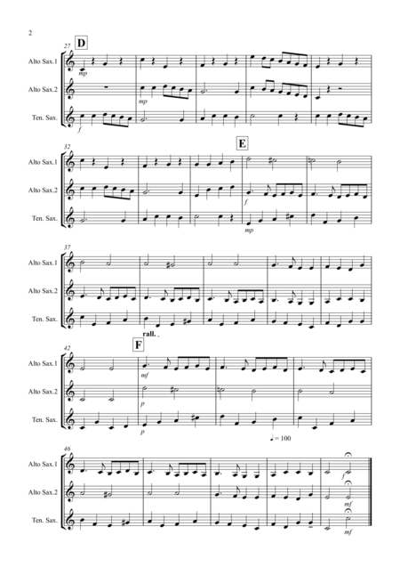 Ding Dong Merrily On High For Saxophone Trio Page 2