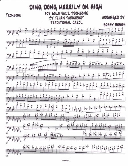 Ding Dong Merrily On High For Solo Jazz Trombone Page 2