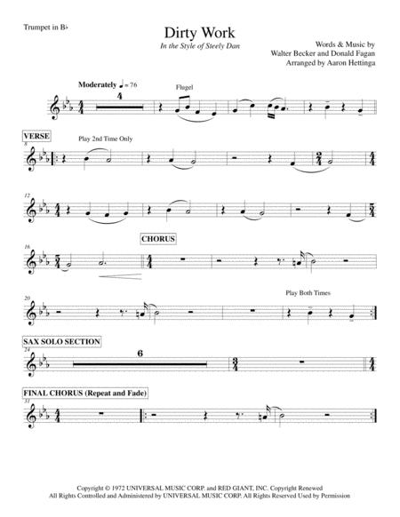 Dirty Work Steely Dan 3 Horn Chart For Trumpet Flugel Tenor Sax And Trombone Page 2