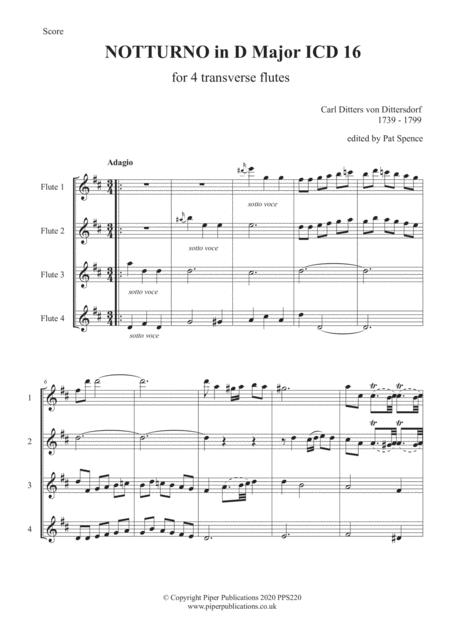 Dittersdorf Notturno In D Major For 4 Transverse Flutes Page 2