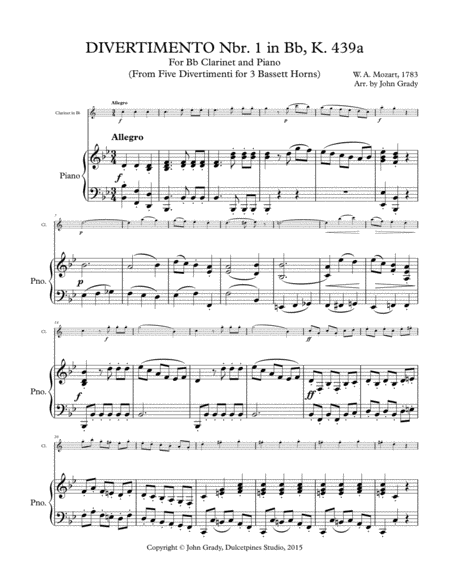 Divertimento 1 For Woodwind Quintet K 439 Page 2