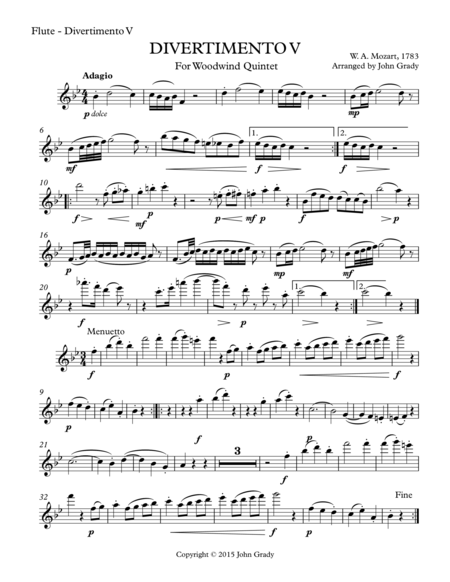 Divertimento 5 For Woodwind Quintet K 439 Page 2