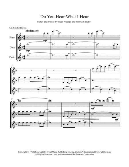 Do You Hear What I Hear Arranged For Flute Oboe And Violin Page 2