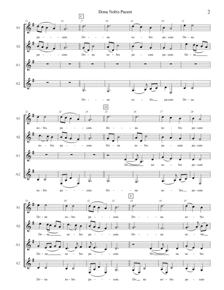 Dona Nobis Pacem Ssaa A Cappella Page 2