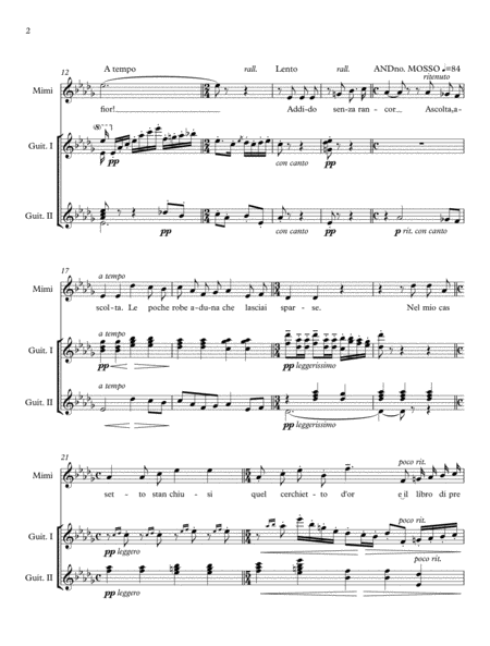 Donde Lieta Usc La Bohme Voice And Two Guitar Page 2