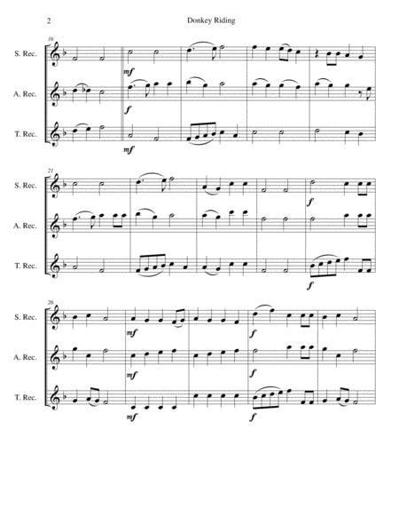 Donkey Riding For Recorder Trio Soprano Alto Tenor Page 2