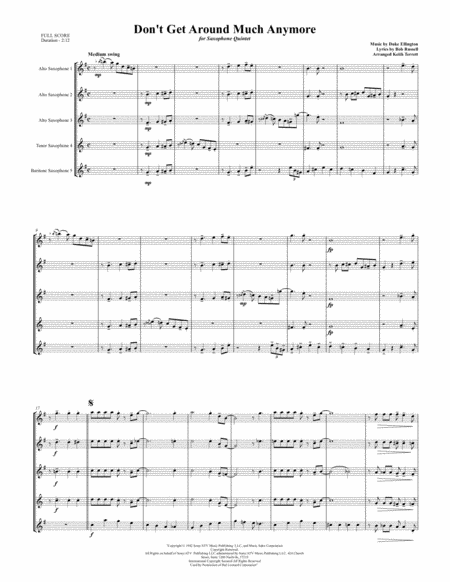 Dont Get Around Much Anymore For Saxophone Quintet Page 2