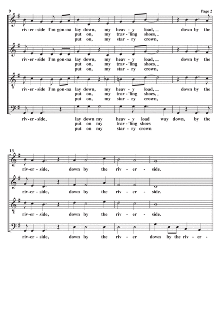 Down By The Riverside A Cappella Page 2