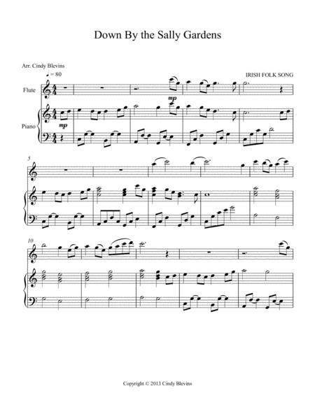 Down By The Sally Gardens Arranged For Piano And Flute Page 2