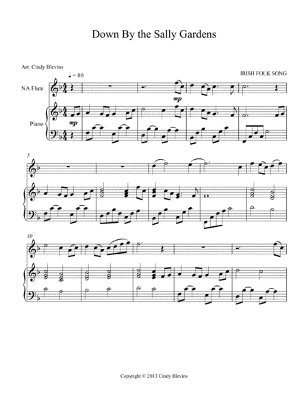 Down By The Sally Gardens Arranged For Piano And Native American Flute Page 2