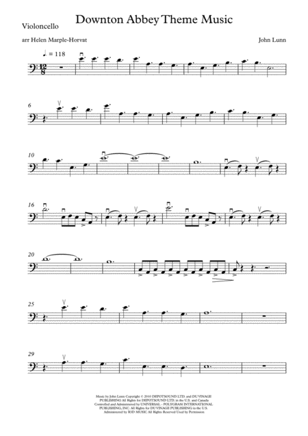 Downton Abbey For Cello And Piano Page 2