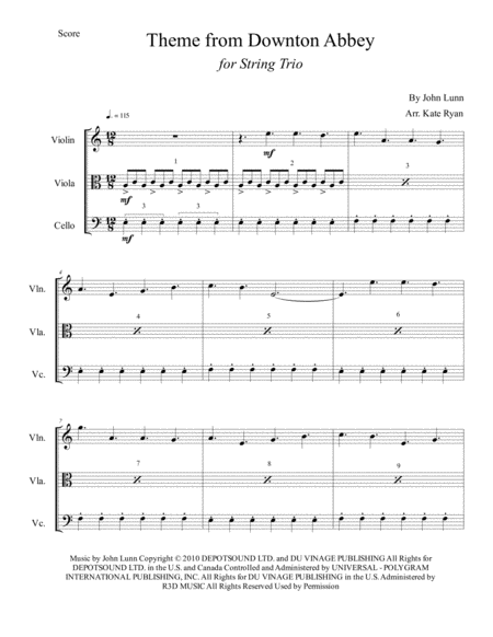 Downton Abbey Theme String Trio Page 2