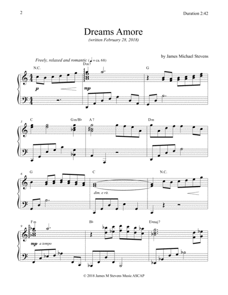 Dreams Amore Romantic Piano Page 2