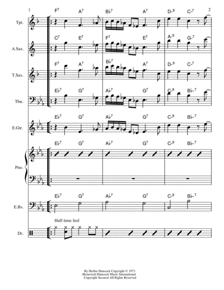 Driftin By Herbie Hancock For Jazz Combo Page 2