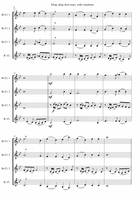 Drop Drop Slow Tears With Variations For Clarinet Quartet Page 2