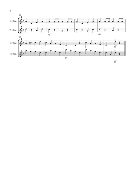 Drunken Sailor For Recorder Duet Page 2