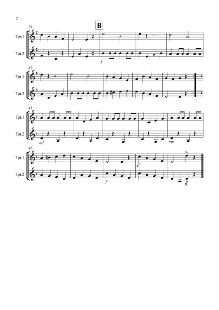 Drunken Sailor For Trumpet Duet Page 2