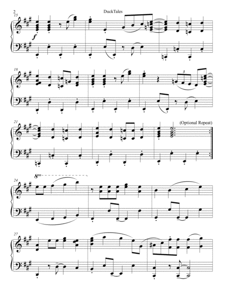 Ducktales Original Theme Song Piano Solo Page 2