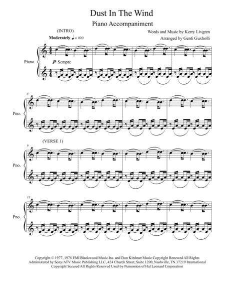 Dust In The Wind Piano Accomapniment Page 2